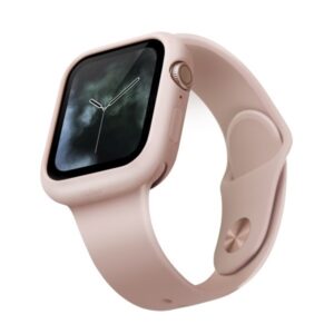 Etui UNIQ Lino Apple Watch Series 4/5/6/SE 44mm. Różowy