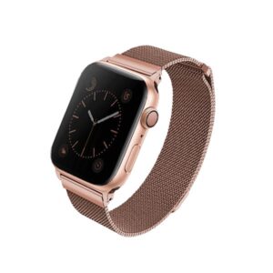 Pasek UNIQ Dante Apple Watch Series 1/2/3/4/5/6/7/8/9/SE/SE2 38/40/41mm Stainless Steel Różowo - Złoty