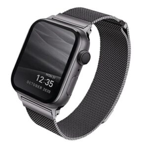 Pasek UNIQ Dante Apple Watch Series 1/2/3/4/5/6/7/8/9/SE/SE2 38/40/41mm Stainless Steel Grafitowy