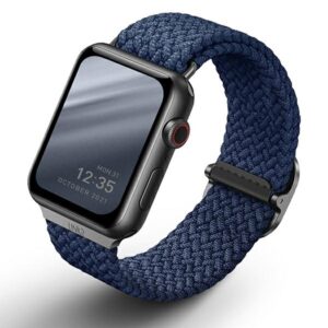 Pasek UNIQ Aspen Apple Watch 44/42/45 mm Series 1/2/3/4/5/6/7/8/9/SE/SE2 Braided Niebieski