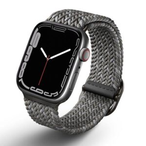 Pasek UNIQ Aspen Apple Watch 44/42/45 mm Series 1/2/3/4/5/6/7/8/9/SE/SE2 Braided DE Szary
