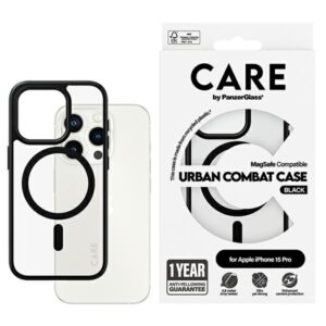 Etui CARE by PanzerGlass Flagship Urban Combat Case z MagSafe do iPhone 15 Pro, Czarne