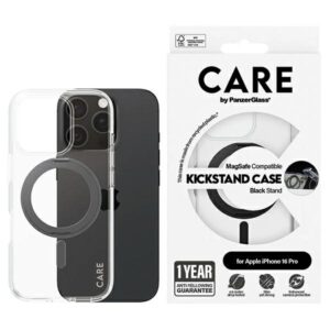 Etui CARE by PanzerGlass Feature Kickstand z MagSafe do iPhone 16 Pro, Czarne