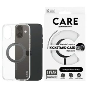 Etui CARE by PanzerGlass Feature Kickstand z MagSafe do iPhone 16 Plus, Czarne