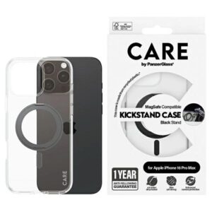 Etui CARE by PanzerGlass Feature Kickstand z MagSafe do iPhone 16 Pro Max, Czarne