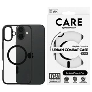 Etui CARE by PanzerGlass Flagship Urban Combat z MagSafe do iPhone 16 Plus, Czarne