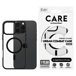 Etui CARE by PanzerGlass Flagship Urban Combat z MagSafe do iPhone 16 Pro Max, Czarne