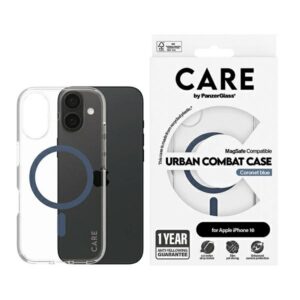 Etui CARE by PanzerGlass Flagship z MagSafe do iPhone 16, Niebieskie