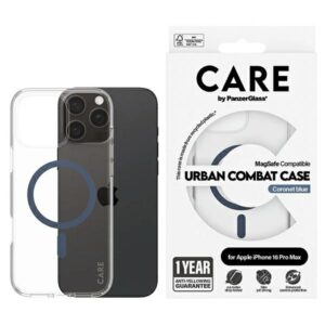 Etui CARE by PanzerGlass Flagship z MagSafe do iPhone 16 Pro Max, Niebieskie