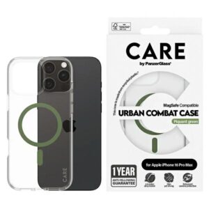 Etui CARE by PanzerGlass Flagship z MagSafe do iPhone 16 Pro Max, Zielone