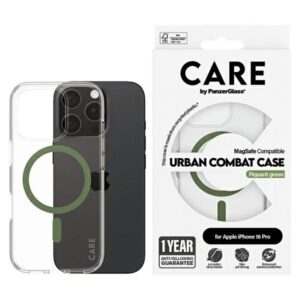 Etui CARE by PanzerGlass Flagship z MagSafe do iPhone 16 Pro, Zielone