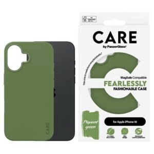Etui CARE by PanzerGlass Fashion z MagSafe do iPhone 16, Zielone