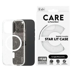 Etui CARE by PanzerGlass Flagship Star Lit z MagSafe do iPhone 16 Pro, Białe