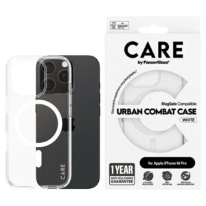 Etui CARE by PanzerGlass Flagship z MagSafe do iPhone 16 Pro, Białe