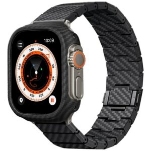 Pasek PITAKA Carbon Fiber Modern do Apple Watch (38-49 mm), Czarno-Szary