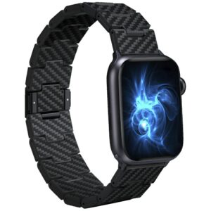 Pasek PITAKA Carbon Fiber Retro do Apple Watch (38-49 mm), Czarno-Szary
