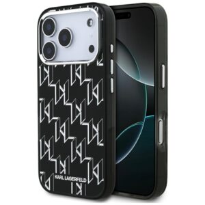 Etui Karl Lagerfeld IML KL Monogram z MagSafe do iPhone 17 Pro, Czarne