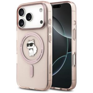 Etui Karl Lagerfeld IML Choupette z MagSafe do iPhone 17 Pro, Różowe