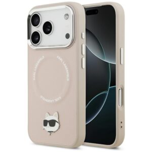 Etui Karl Lagerfeld Choupette Pin z MagSafe do iPhone 17 Pro Max, Różowe