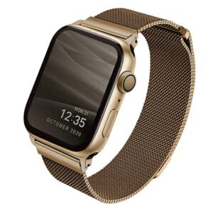 Pasek UNIQ Dante Stainless Steel do Apple Watch (42/44/45 mm), Złoty