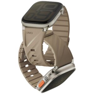 Pasek UNIQ Fluo Magnetyczny do Apple Watch (40-49 mm), Beżowy