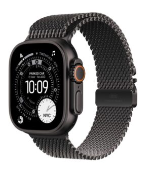 Apple Watch Ultra 3 GPS + Cellular 49 mm, Czarny Tytan, Bransoleta Mediolańska Czarny Tytan (Rozmiar S)