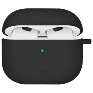 Etui UNIQ Nexo + Ear Hooks do AirPods 4, Silikonowe, Czarne