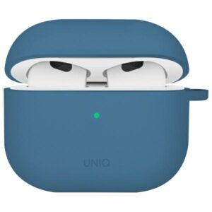 Etui UNIQ Nexo + Ear Hooks do AirPods 4, Silikonowe, Niebieskie