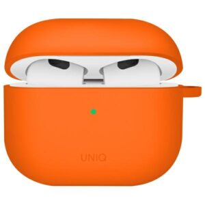 Etui UNIQ Nexo + Ear Hooks do AirPods 4, Silikonowe, Pomarańczowe